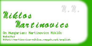 miklos martinovics business card