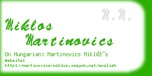 miklos martinovics business card